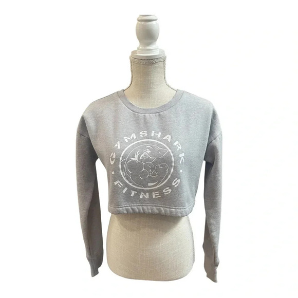 Gymshark Legacy Cropped Sweater Light Gray Gym Athletic Women’s size Small - Picture 1 of 10